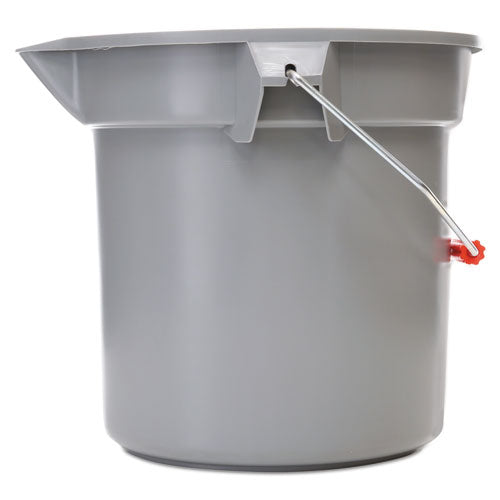 Image of Rubbermaid® Commercial 14 Quart Round Utility Bucket, Plastic, Gray, 12" dia