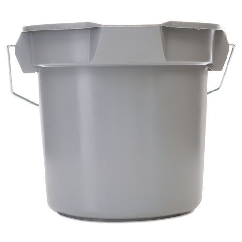 Image of Rubbermaid® Commercial 14 Quart Round Utility Bucket, Plastic, Gray, 12" dia
