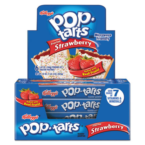 Image of Kellogg's® Pop Tarts, Frosted Strawberry, 3.67 Oz, 2/pack, 6 Packs/box