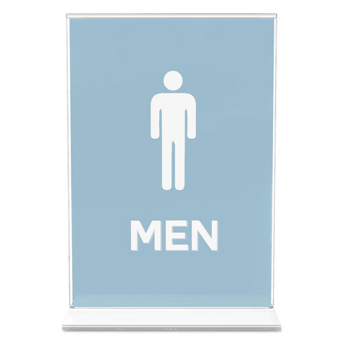 Image of deflecto® Classic Image Double-Sided Sign Holder, 5 X 7 Insert, Clear