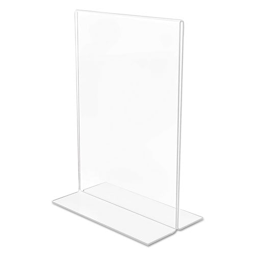 Image of deflecto® Classic Image Double-Sided Sign Holder, 5 X 7 Insert, Clear