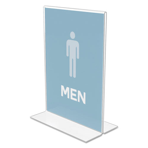 Image of deflecto® Classic Image Double-Sided Sign Holder, 5 X 7 Insert, Clear