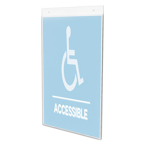 Image of deflecto® Classic Image Single-Sided Wall Sign Holder, Plastic, 11 X 17 Insert, Clear