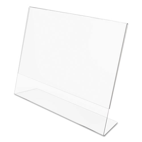 Image of deflecto® Classic Image Slanted Sign Holder, Landscaped, 11 x 8.5 Insert, Clear