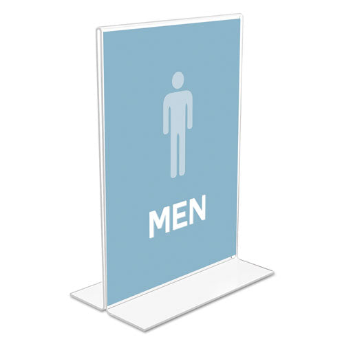 Image of deflecto® Classic Image Double-Sided Sign Holder, 5 X 7 Insert, Clear
