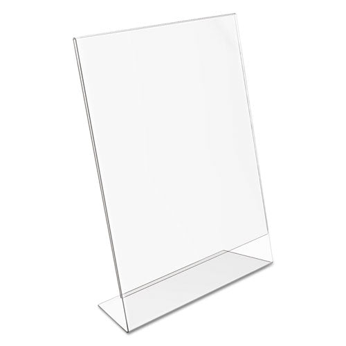 Image of deflecto® Classic Image Slanted Sign Holder, Portrait, 8.5 x 11 Insert, Clear