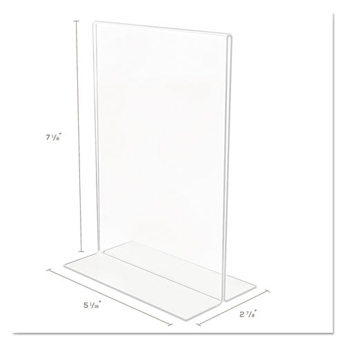 Image of deflecto® Classic Image Double-Sided Sign Holder, 5 X 7 Insert, Clear