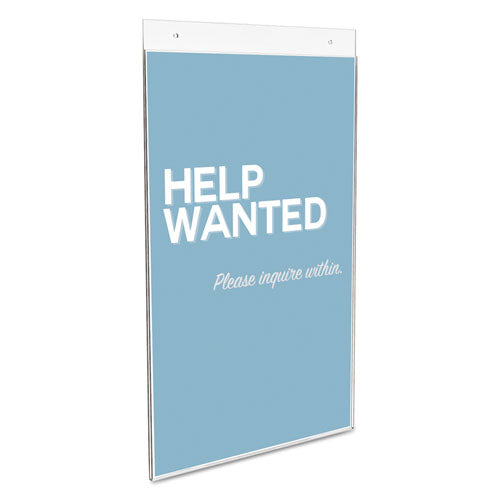 Image of deflecto® Classic Image Single-Sided Wall Sign Holder, Plastic, 11 X 17 Insert, Clear