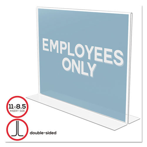 Image of deflecto® Classic Image Double-Sided Sign Holder, 11 x 8.5 Insert, Clear