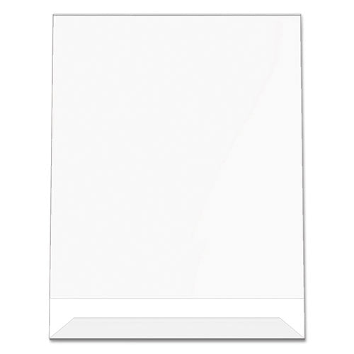 Image of deflecto® Classic Image Slanted Sign Holder, Portrait, 8.5 x 11 Insert, Clear