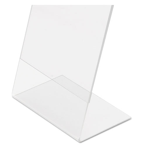 Image of deflecto® Classic Image Slanted Sign Holder, Portrait, 8.5 x 11 Insert, Clear