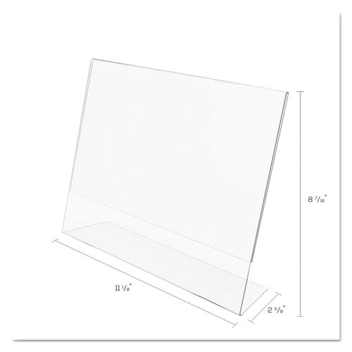 Image of deflecto® Classic Image Slanted Sign Holder, Landscaped, 11 x 8.5 Insert, Clear