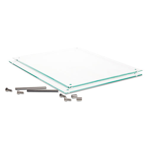 Image of deflecto® Superior Image Beveled Edge Sign Holder, Letter Insert, Clear/green-Tinted Edges