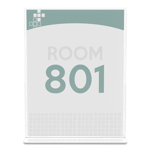 Image of deflecto® Superior Image Double Sided Sign Holder, 8.5 x 11 Insert, Clear
