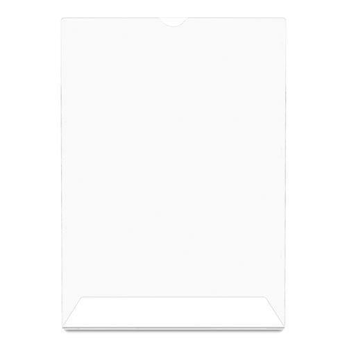 Image of deflecto® Superior Image Slanted Sign Holder, Top Loading, Portrait, 8.5 x 11 Insert, Clear