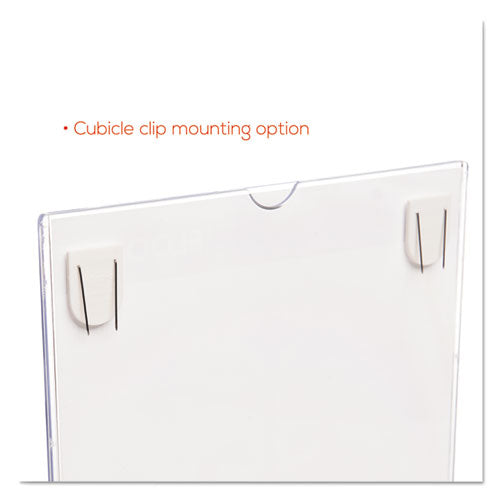 Image of deflecto® Superior Image Cubicle Sign Holder, 8.5 x 11 Insert, Clear