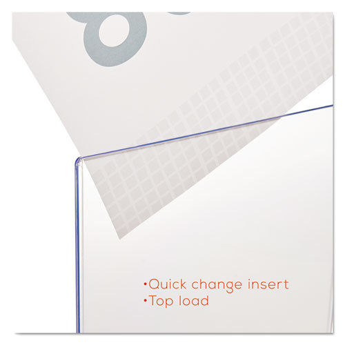 Image of deflecto® Superior Image Double Sided Sign Holder, 8.5 x 11 Insert, Clear