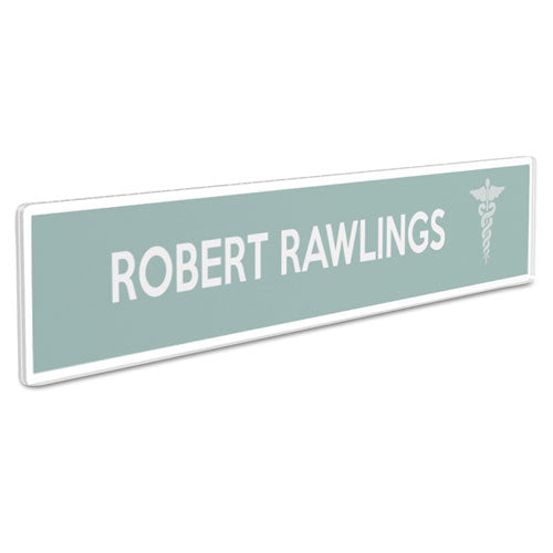 Image of deflecto® Superior Image Cubicle Nameplate Sign Holder, 8.5 x 2 Insert, Clear