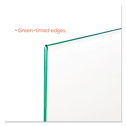 Image of deflecto® Superior Image Premium Green Edge Sign Holders, 11 x 8.5 Insert, Clear/Green