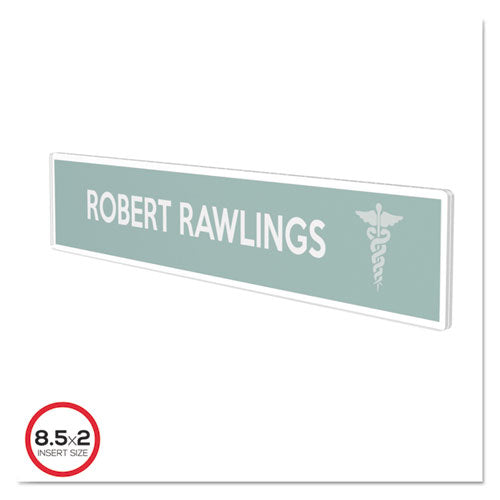 Image of deflecto® Superior Image Cubicle Nameplate Sign Holder, 8.5 x 2 Insert, Clear