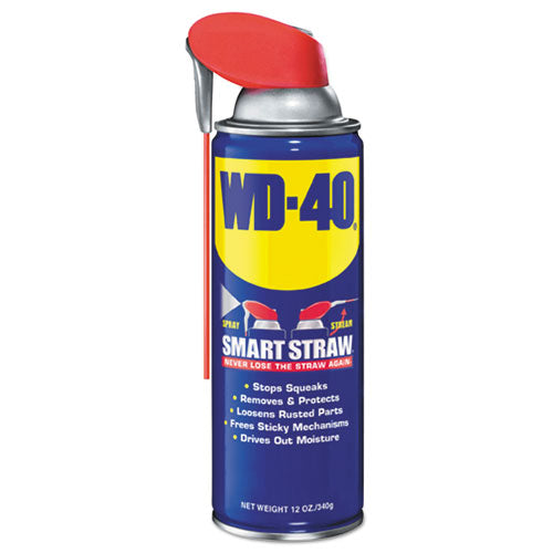 Image of WD-40® Smart Straw Spray Lubricant, 12 Oz Aerosol Can, 12/carton