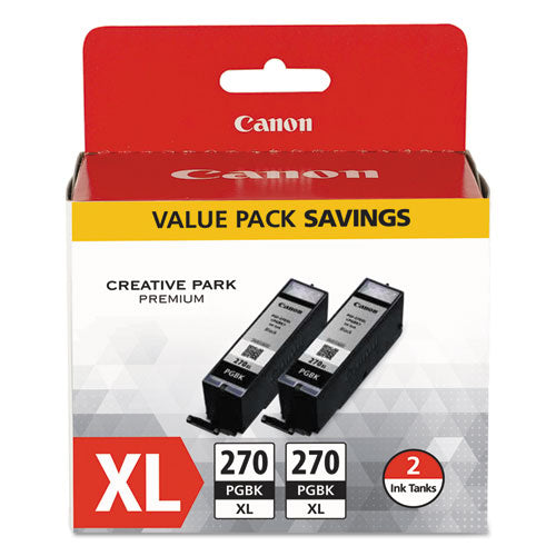 Image of Canon® 0319c005 (pgi-270xl) High-Yield Ink, Black, 2/pack