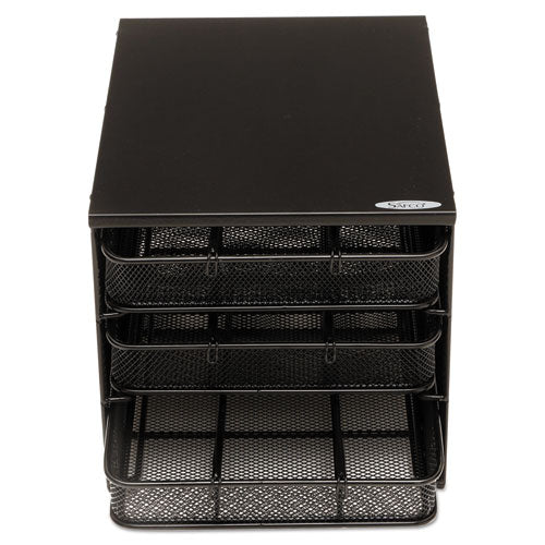 Image of Safco® 3 Drawer Hospitality Organizer, 7 Compartments, 11.5 x 8.25 x 8.25, Black