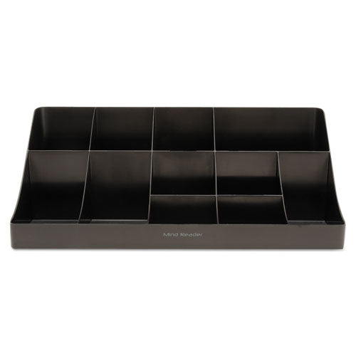 Image of Mind Reader 11-Compartment Coffee Condiment Organizer, 18.25 x 6.63 x 9.78, Black