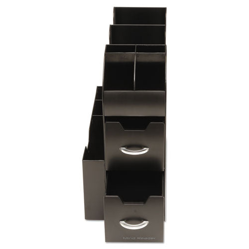 Image of Mind Reader Coffee Condiment Caddy Organizer, 10 Compartments, 5.4 x 11 x 12.6, Black