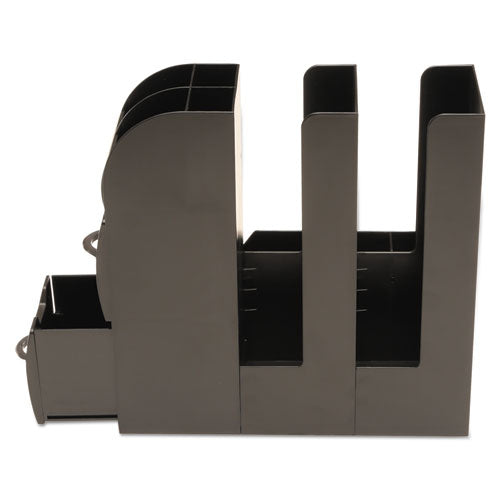 Image of Mind Reader Coffee Condiment Caddy Organizer, 10 Compartments, 5.4 x 11 x 12.6, Black