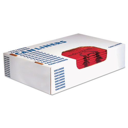 Image of Heritage Healthcare Biohazard Printed Can Liners, Biohazard Infectious Waste, 10 gal, 1.3 mil, 24" x 23", Red, Flat Pack, 500/Carton