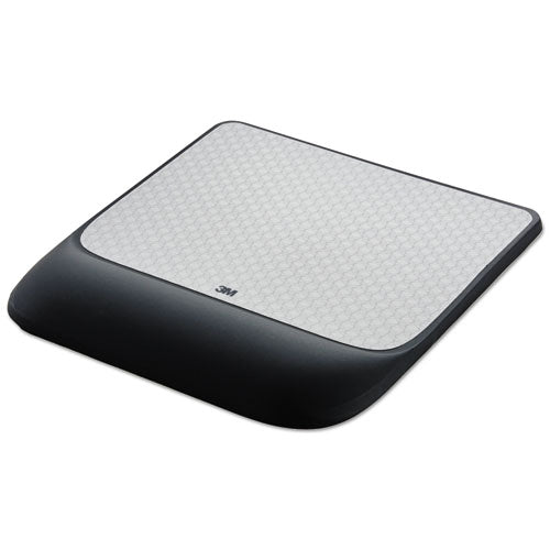 Image of 3M Mouse Pad with Precise Mousing Surface and Gel Wrist Rest, 8.5 x 9, Gray/Black