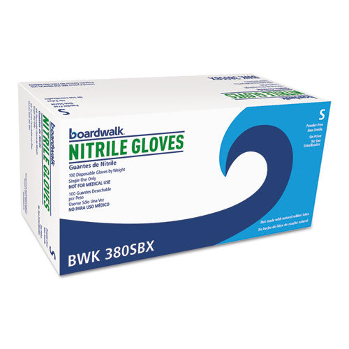 Image of Boardwalk® Disposable General-Purpose Nitrile Gloves, Small, Blue, 4 mil, 1,000/Carton