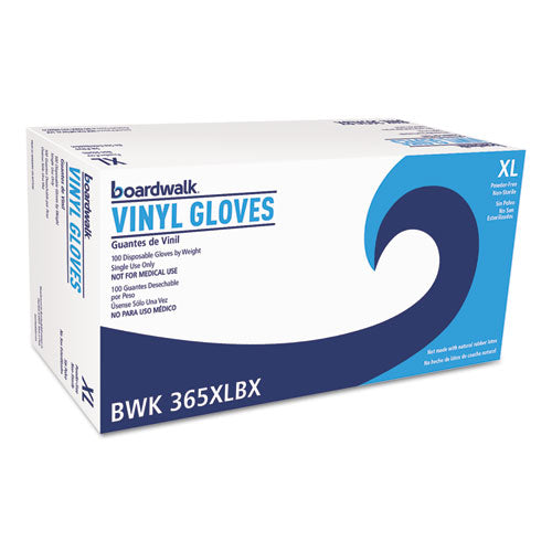 Image of Boardwalk® General Purpose Vinyl Gloves, Powder/Latex-Free, 2.6 mil, X-Large, Clear, 100/Box, 10 Boxes/Carton