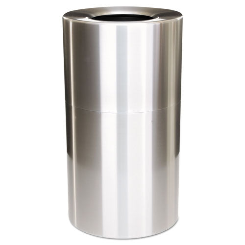 Image of Rubbermaid® Commercial Atrium Aluminum Container with Liner, 35 gal, Aluminum, Satin Aluminum