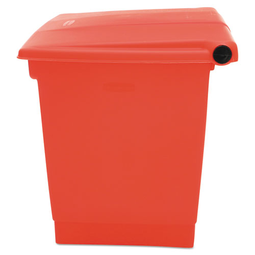 Image of Rubbermaid® Commercial Indoor Utility Step-On Waste Container, 8 gal, Plastic, Red