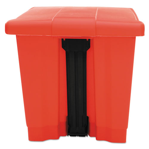 Image of Rubbermaid® Commercial Indoor Utility Step-On Waste Container, 8 gal, Plastic, Red