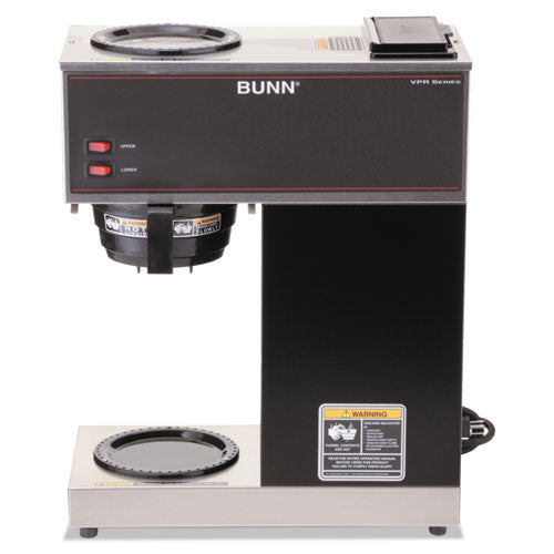 Image of BUNN® VPR Two Burner Pourover Coffee Brewer, 12-Cup, Stainless Steel, Black