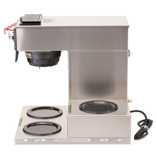 Image of BUNN® CWTF-3 Three Burner Automatic Coffee Brewer, 12-Cup, Black/Stainless Steel