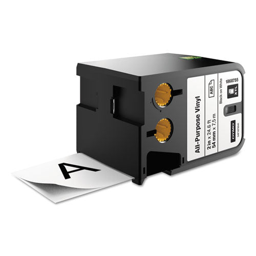 Image of DYMO® Xtl All-Purpose Vinyl Labels, 2" X 24.6 Ft, Black On White