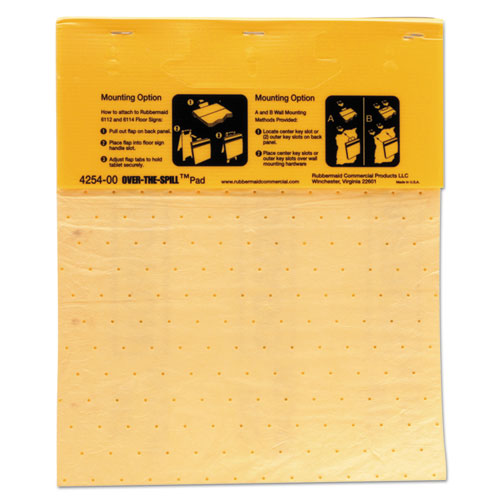 Image of Rubbermaid® Commercial Over-The-Spill Pad Tablet, 12 oz, 16.5 x 14, 22/Pack