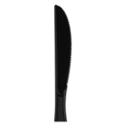 Image of Dixie® Plastic Cutlery, Heavy Mediumweight Knife, Black, 1,000/Carton