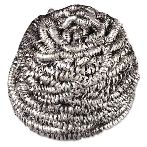 Image of Scotch-Brite® Stainless Steel Scrubber, Silver, 12/carton