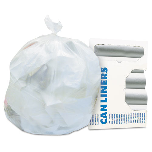 Image of Heritage High-Density Waste Can Liners, 10 gal, 8 mic, 24" x 24", Natural, 50 Bags/Roll, 20 Rolls/Carton