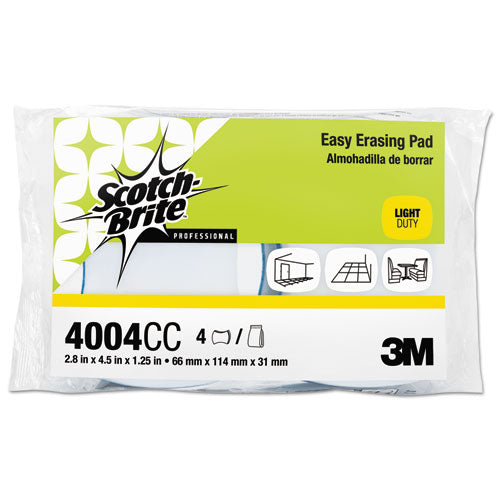 Image of Scotch-Brite PROFESSIONAL Easy Erasing Pad 4004, 2.8 X 4.5 X 1.2, Blue/white, 12/carton