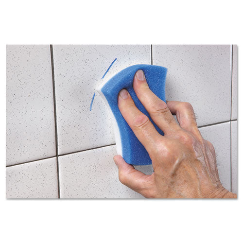 Image of Scotch-Brite PROFESSIONAL Easy Erasing Pad 4004, 2.8 X 4.5 X 1.2, Blue/white, 12/carton
