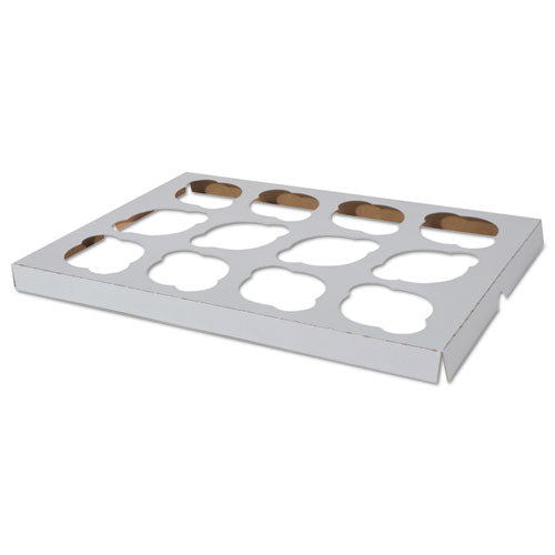 Image of SCT® Cupcake Holder Inserts, 12-Cupcake Holder, 9.88 x 13.88 x 0.88, White/Brown, Paper, 200/Carton