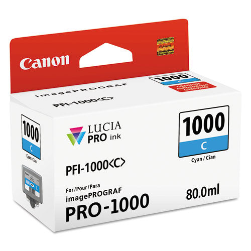 Image of Canon® 0547c002 (pfi-1000) Lucia Pro Ink, Cyan