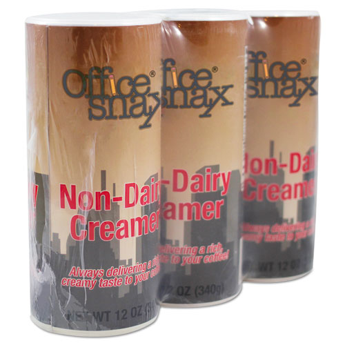 Image of Office Snax® Powdered Non-Dairy Creamer, Regular, 12 oz Canister, 3/Pack