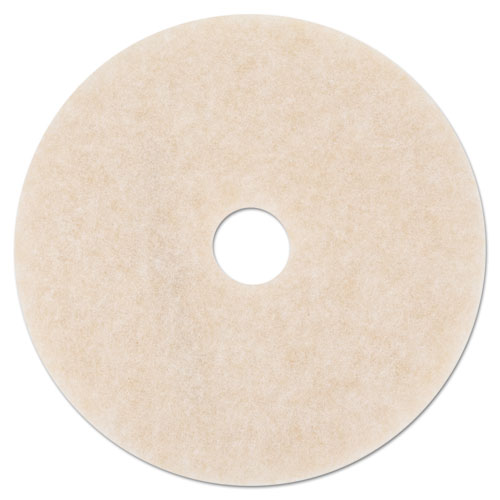 Image of 3M Ultra High-Speed Topline Floor Burnishing Pads 3200, 20" Diameter, White/amber, 5/carton